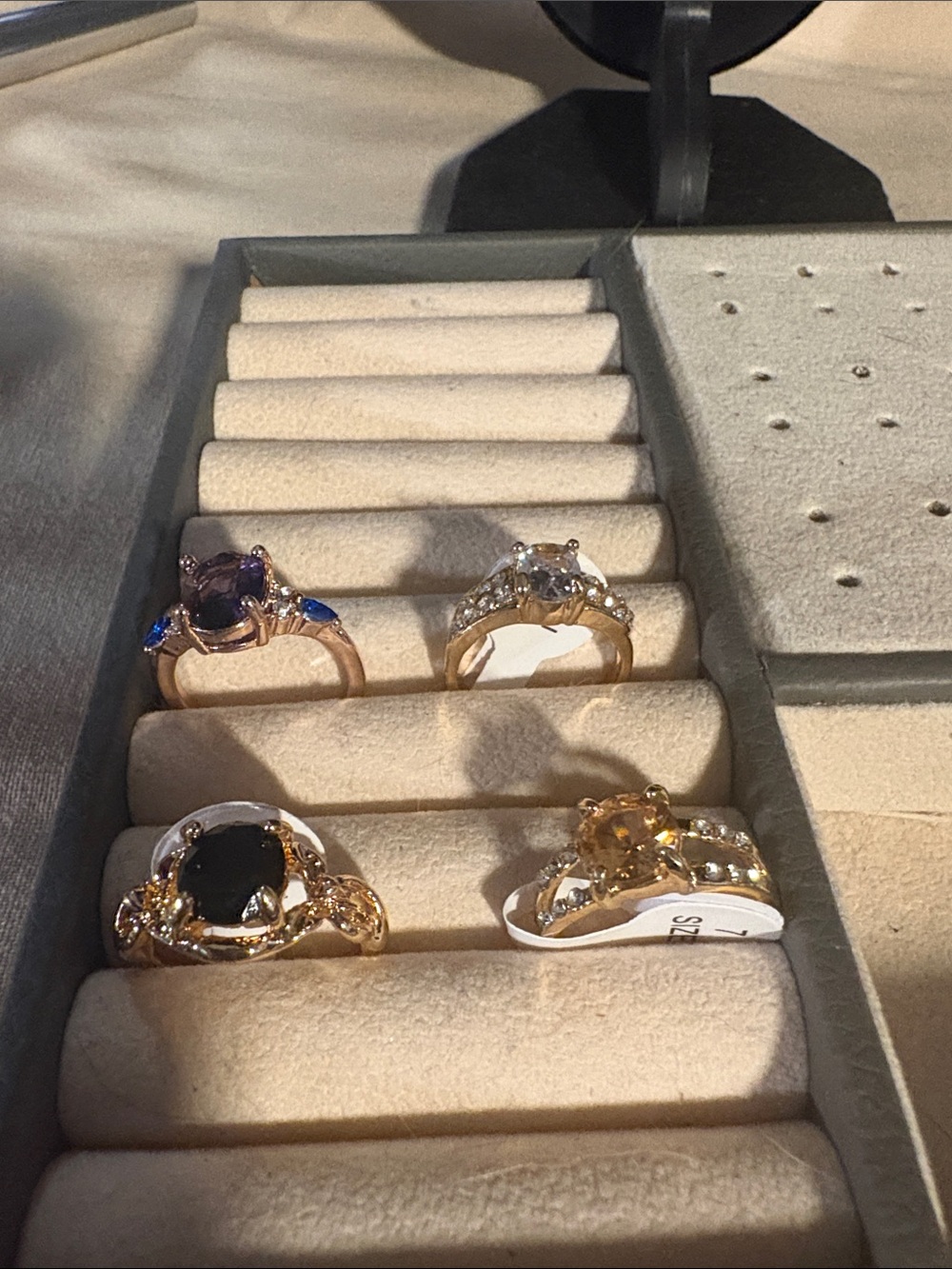 Gold-Tone Multi Gemstone Women's Rings you get all four size 7